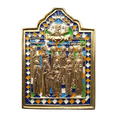 Икона двухвершковая Свв. Кирик и Улита с избранными святыми