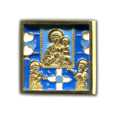 Икона малая "Поклонение Смоленской иконе Богородицы"