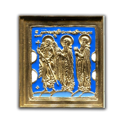 Икона малая "Ангел Хранитель, Зосима и Саватий Соловецкие"